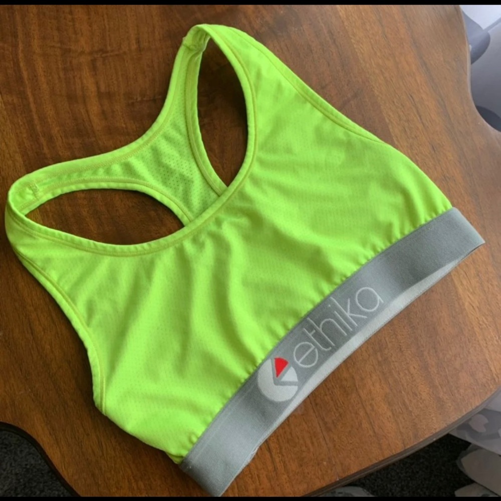 Ethika M Neon Yellow MicroMesh Sports Bra